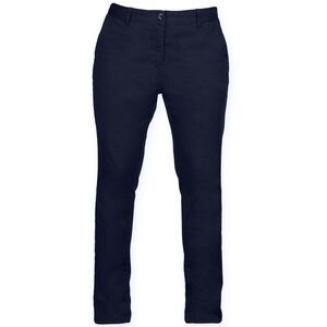 Front Row Womens/Ladies Cotton Rich Stretch Chino Trousers/Pants / Navy